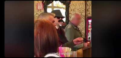 8 year old tries to buy alcohol in British pub.
