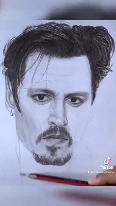 I made a pencil sketch portrait of Johnny Depp