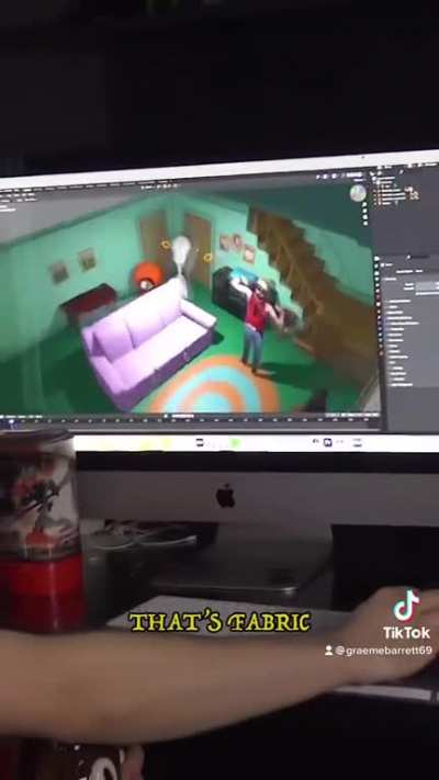 Turns his living room into family guy