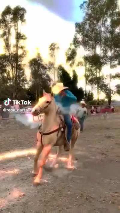 Handling the rope wrong while wrangling a horse