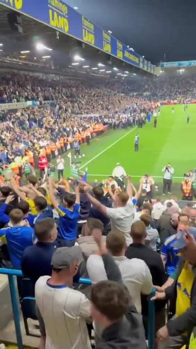 Leeds united playing Smooth Criminal after beating Michael Jackson, interim manager of Burnley.