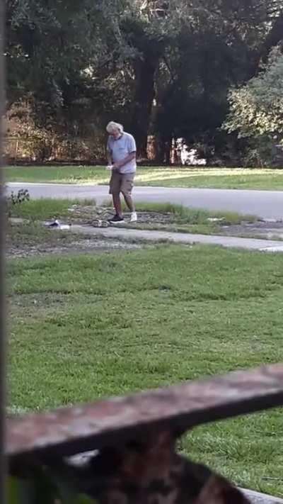 In my front yard(well sidewalk)