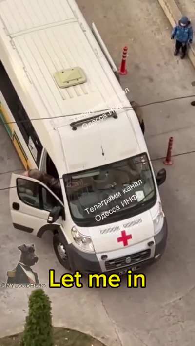 Ukrainian woman saves her husband from forced conscription by officers driving in an ambulance