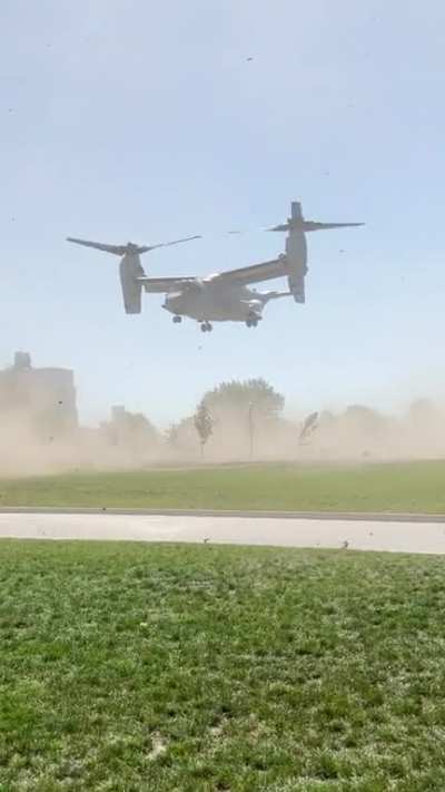 V-22 destroying landscaping at Purdue University