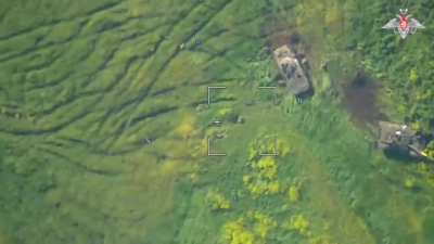Cannon fodder gets hit by artillery, destroying many vehicles in the progress