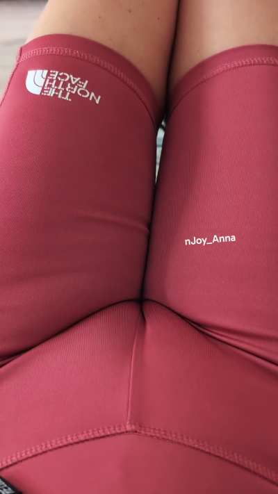 Cum on my CT in my red leggings