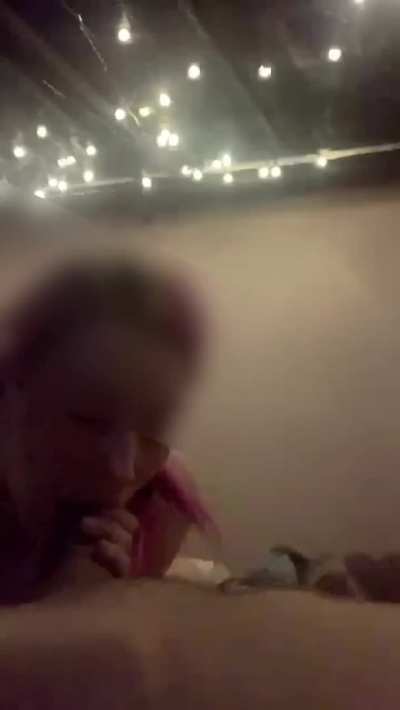 Traveling hotwife trying to swallow monster cock