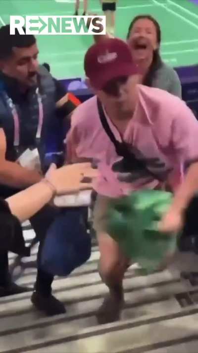 A Chinese man at the Paris Olympics snatched and destroyed a 