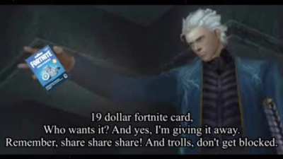 Vergil’s 19 dollar Fortnite card giveaway