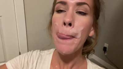 this girl is spectacular... covered in cum