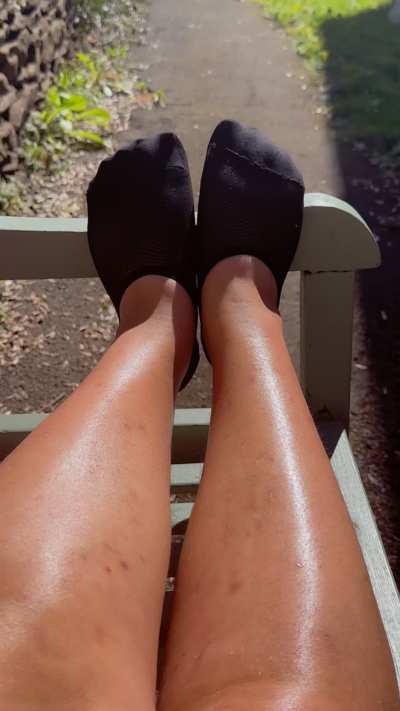 Sun, legs and socks! What more could you want?