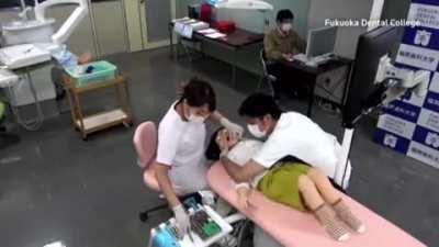 It looks like a toy from hell ... A training robot for pediatric dentistry in Japan