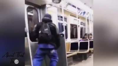 Classic subway drunk