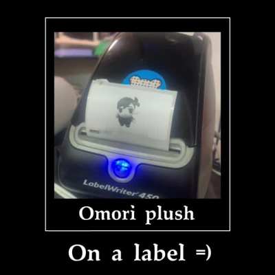 Omori plush on a label, what will he do?