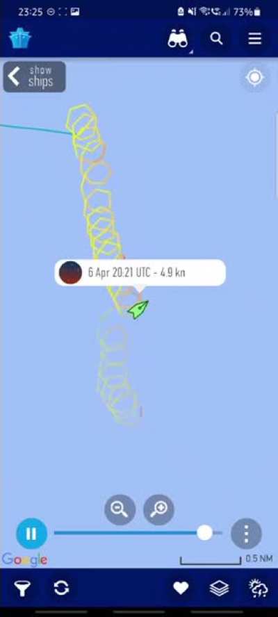 The wheel on a container ship got stuck near the coast of The Netherlands