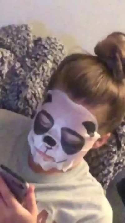 A panda gets caught off guard
