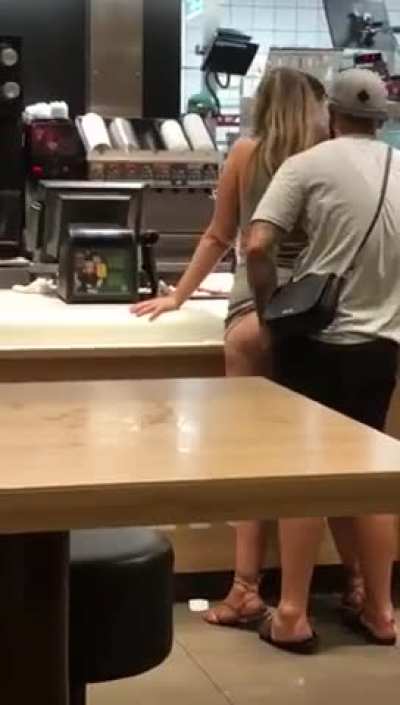 Fucking at McDonald's counter while ordering