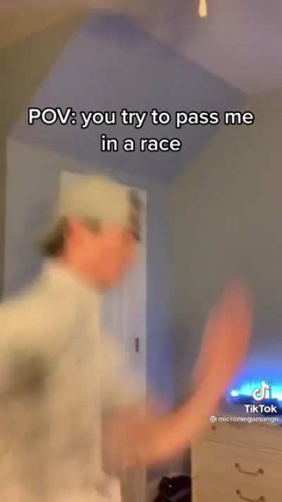 Trying to pass someone in a race