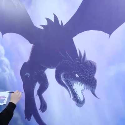 Huge Dragon Mural - by: Nerdforge