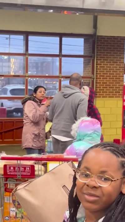 Woman has a freakout simply because another woman passes her for going too slow while leaving the store.