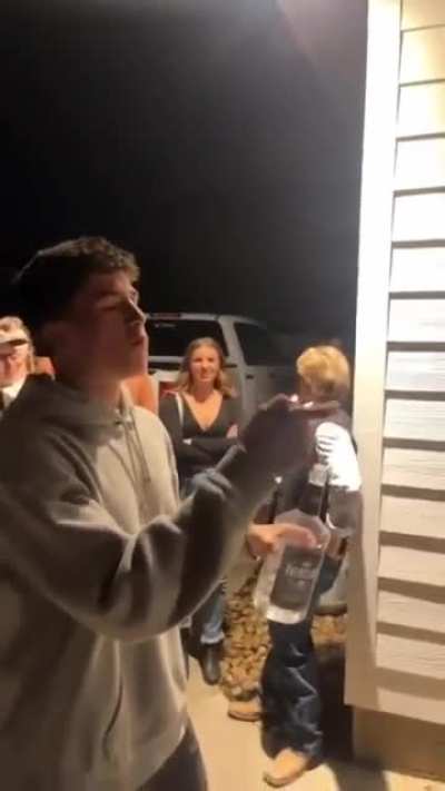 Blowing a fire with vodka