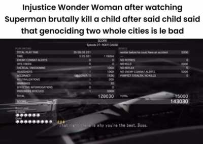 Wonder Woman down atrocious for that Superdick