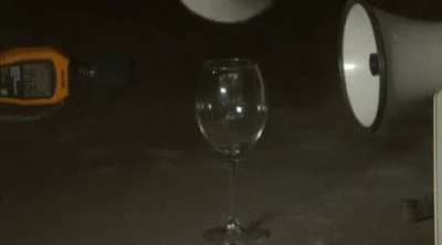 Braking glass with a megaphone
