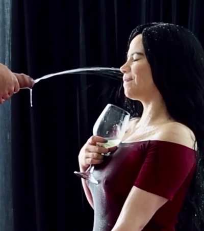 Red dress drinker
