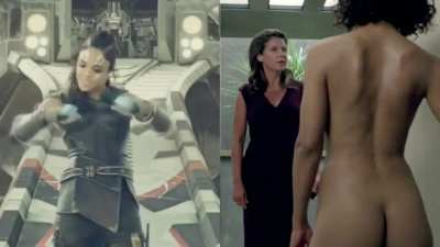 Tessa Thompson - Superhero Dressed vs Undressed