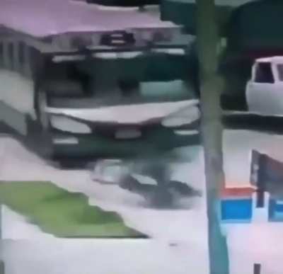 Man crashes motorbike then gets ran over