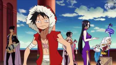 “One piece” grandma sounding like R2-D2