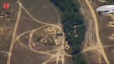 A Ukrainian plane fired a rocket onto a Russian drone control center near the village of Zabarine in the Kherson region