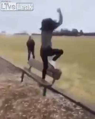 Slippery benches make for broken legs