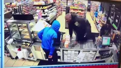 Security guard shoots robber: 