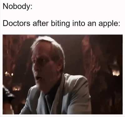 An apple a day kills the doctor away. Or something. [OC]