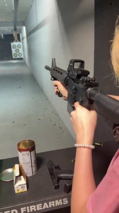 Took my sister to shoot a gun for the first time.
