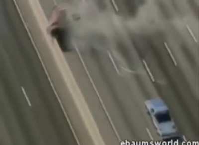 Dude getting chased by cops clips another car, rolls over, gets ejected and lands on the path of an oncoming car. (2002, Atlanta).
