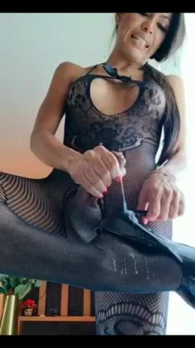 Beautiful hung Tgirl cums