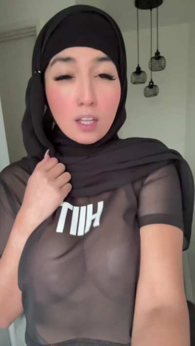 POV your favourite hijabi is giving you a handjob