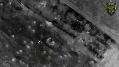 An enormous UA 110th brigade drone drops enormous loads.