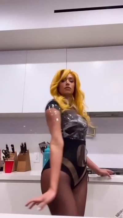 Booty in “Barb<wbr>arell<wbr>a” costume