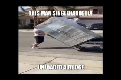 This Man Singlehandedly Unloaded a Fridge Rule