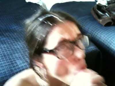 Sucking after huge facial