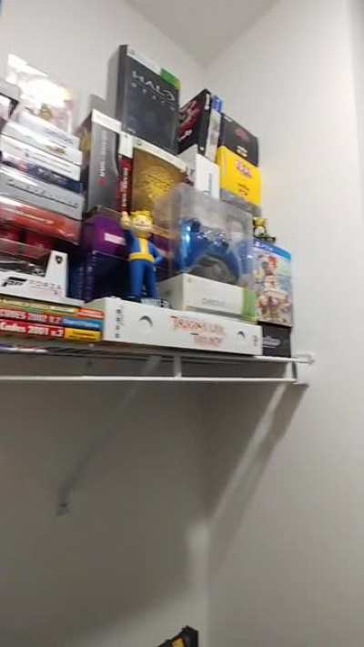 I turned a closet into a makeshift video game library