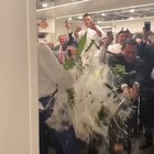 French Laundry disinfecting their kitchen floors for the new year with some questionable technique