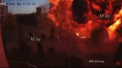 Person nearly escapes a missile falling on childrens playground.
