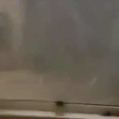 Intense hail storm in Canada. Looks like an over exaggerated storm scene in an old movie.