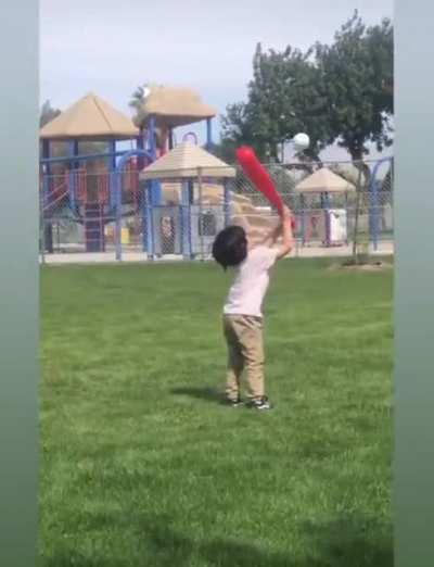 Hit by pitch, but the batter swung. Batter doesn’t get awarded first base.