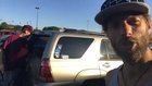 The deranged Flat Earther who got kicked out of Starbucks for yelling at a NASA employee is at it again. He just found another NASA employee at a parking lot.