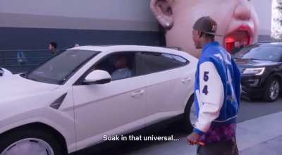 That time Kanye pulled up to Travis’s birthday party in his new custom Lamborghini Urus